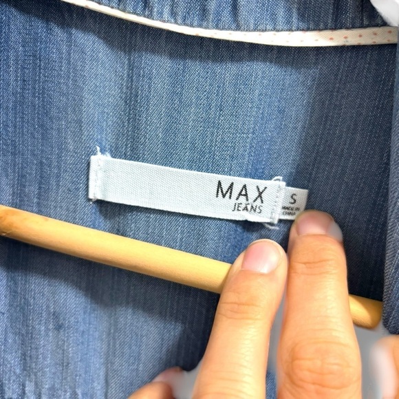 Max Jeans Blue Open Denim Cardigan Duster Jacket - Small - Picture 10 of 10